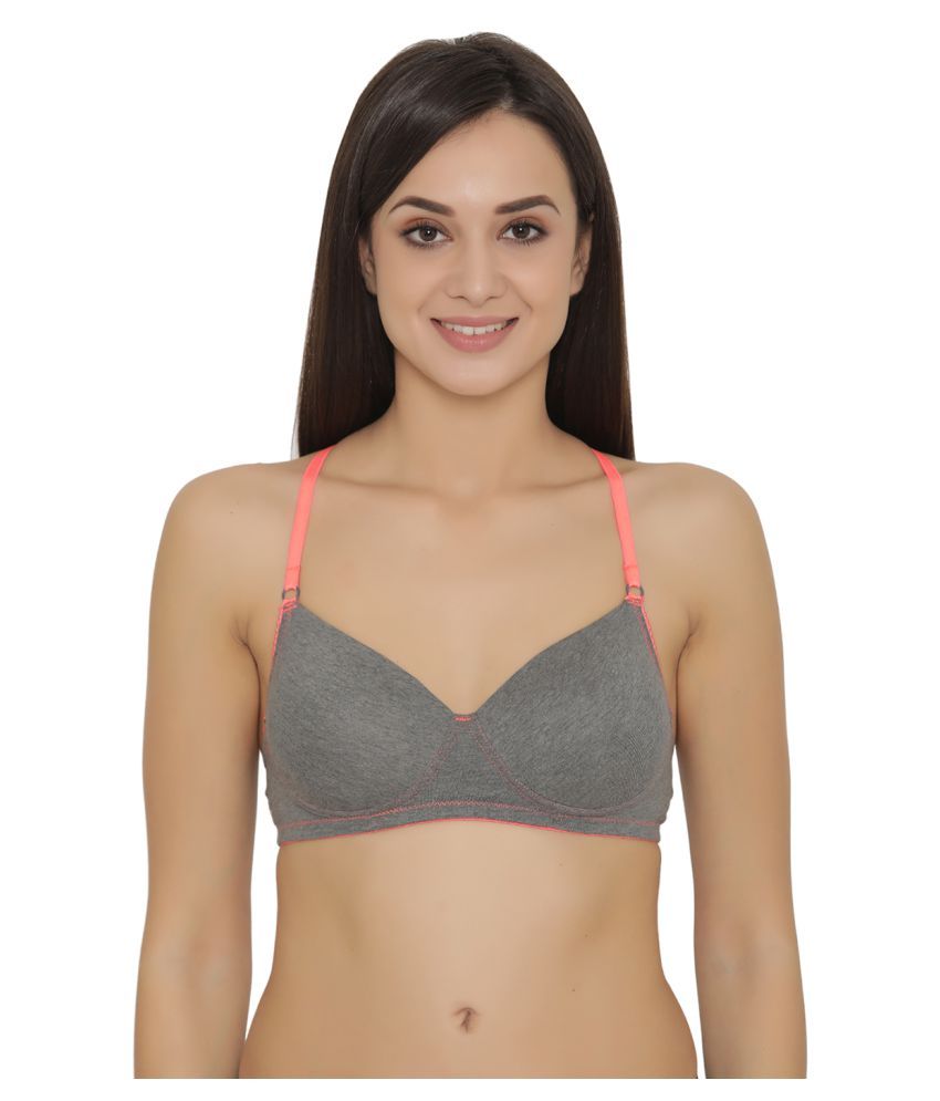     			Clovia Poly Cotton T-Shirt Bra - Grey