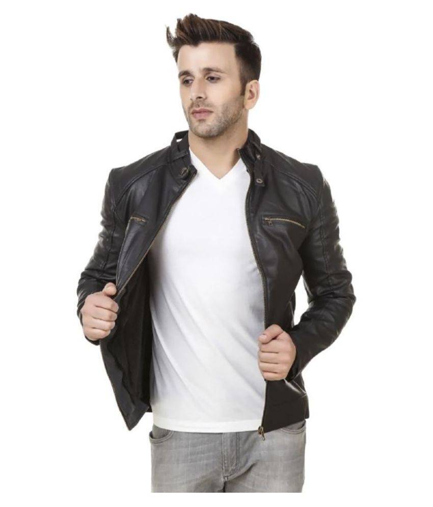 Blossom Trendz Black Leather Jacket - Buy Blossom Trendz Black Leather ...