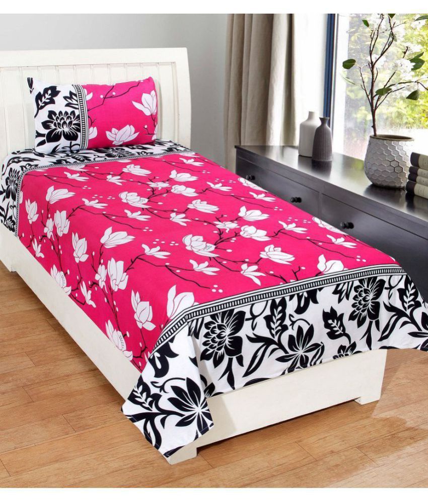HDC Cotton Single Bedsheet with 1 Pillow Cover Buy HDC Cotton Single