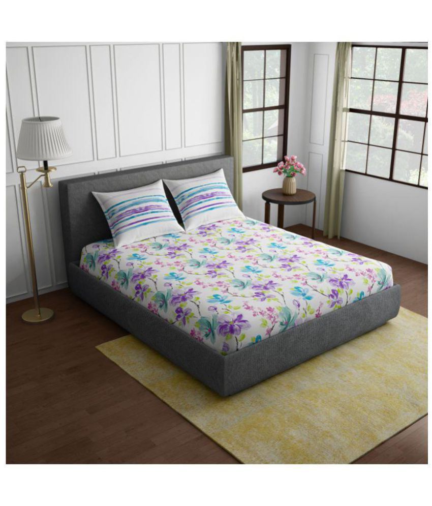 Spaces Cotton Double Bedsheet with 2 Pillow Covers Buy Spaces Cotton