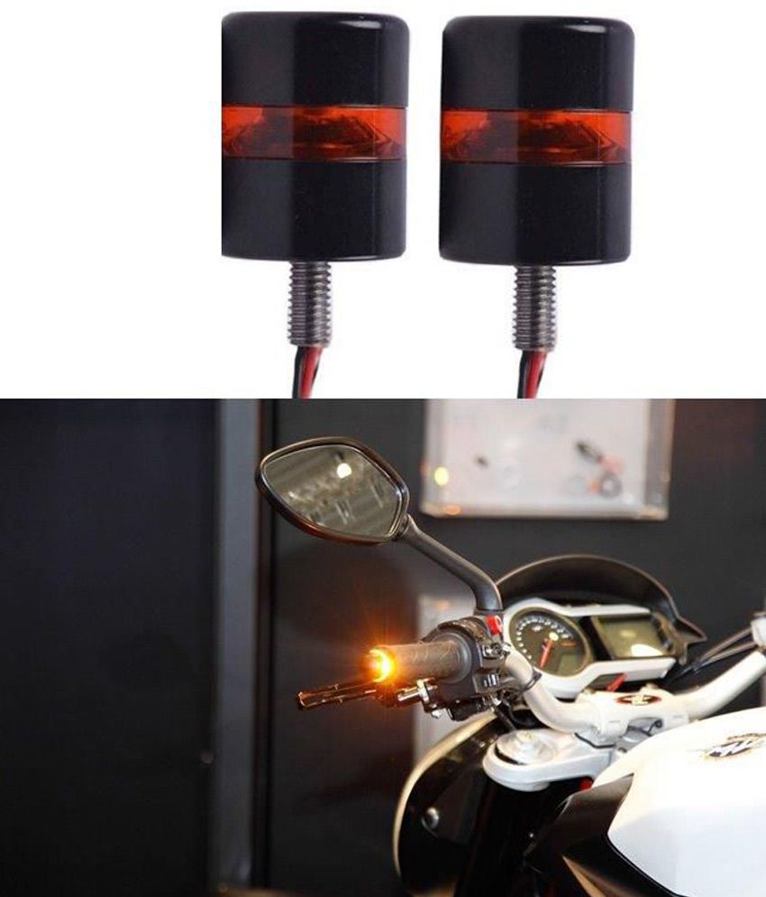 Kingsway Motorcycle/Bike Handle Bar Indicators for All Bikes and Scooters Bar End Turn Signal