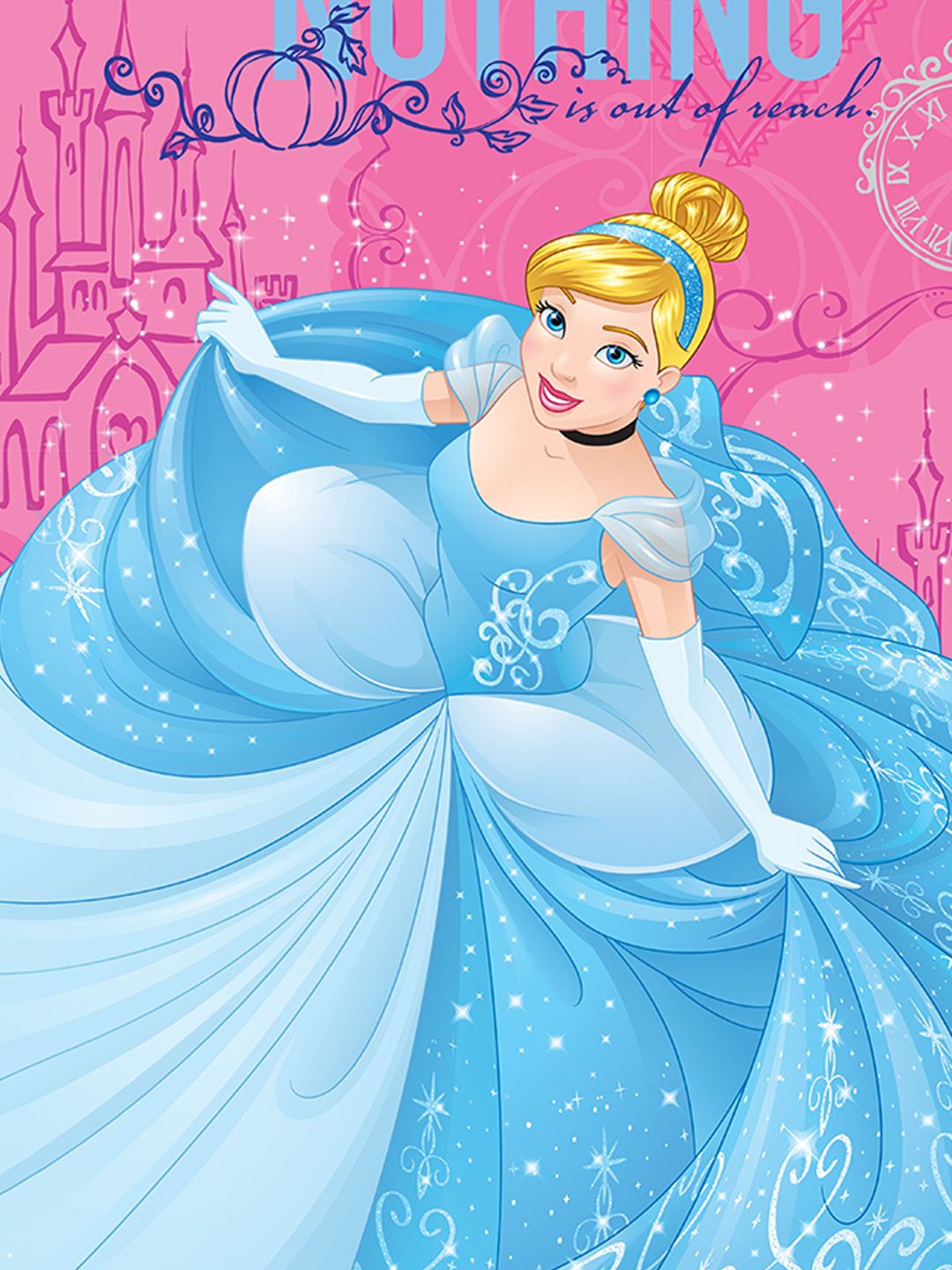 Disney Disney Princesses Pink Character Single 1 Single Bedsheet and ...