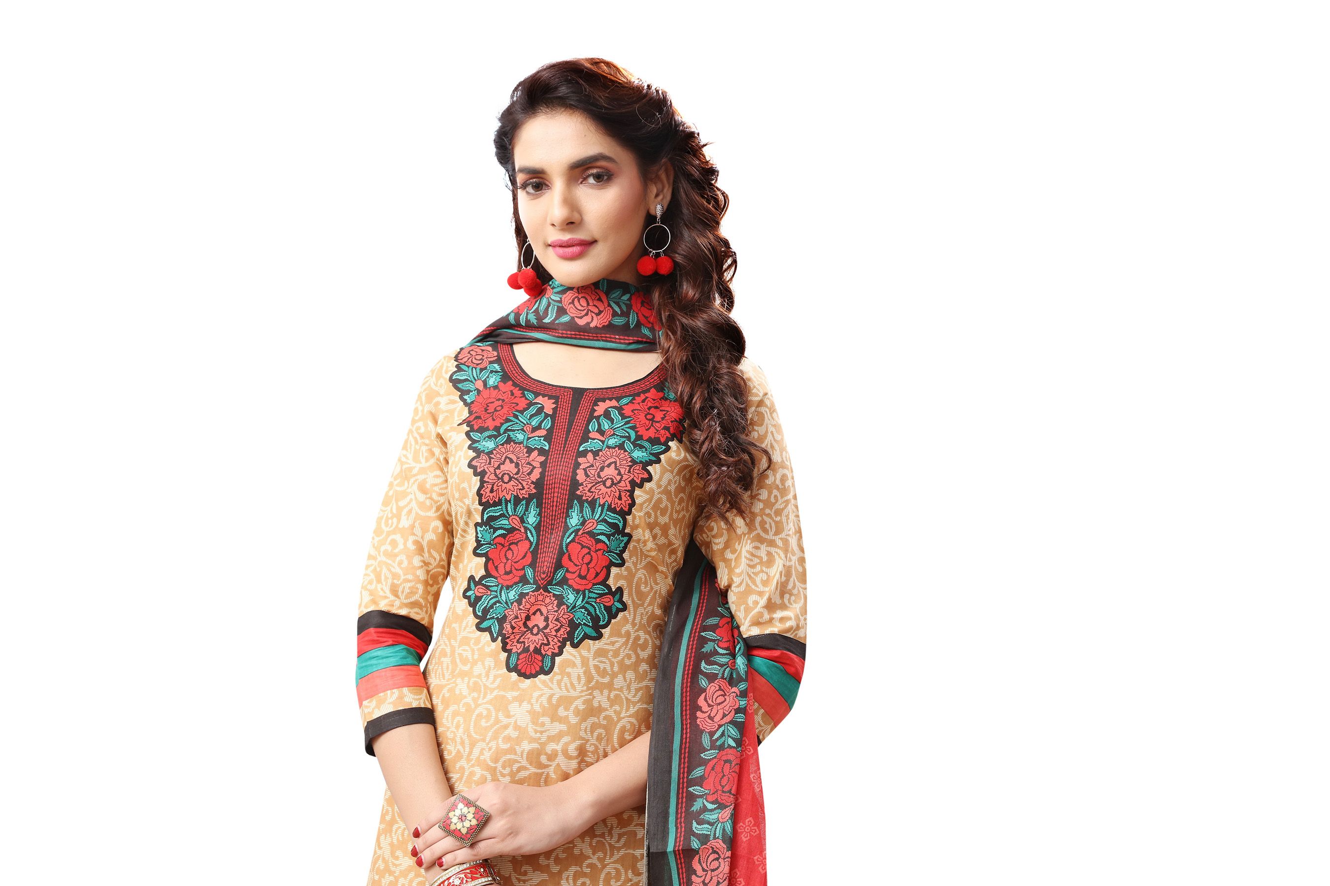 JAIPUR FABRICS White and Beige Cotton Dress Material Buy JAIPUR FABRICS White and Beige Cotton