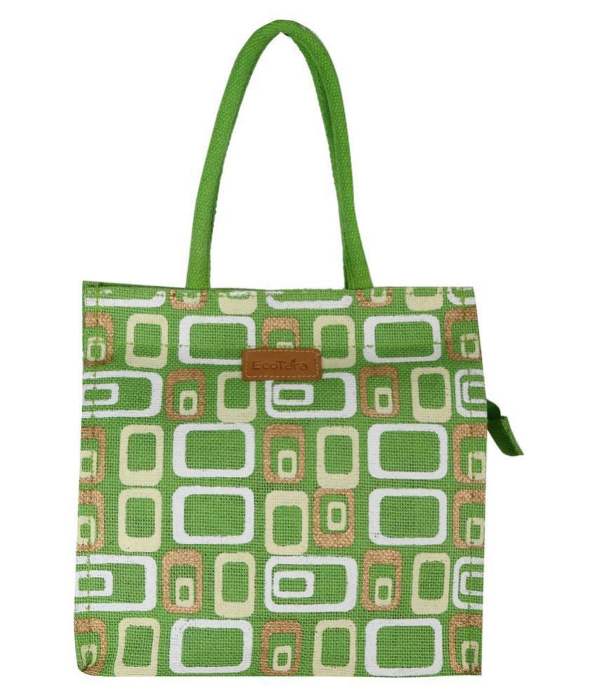 Ecotara Green Jute Tote Bag - Buy Ecotara Green Jute Tote Bag Online at ...