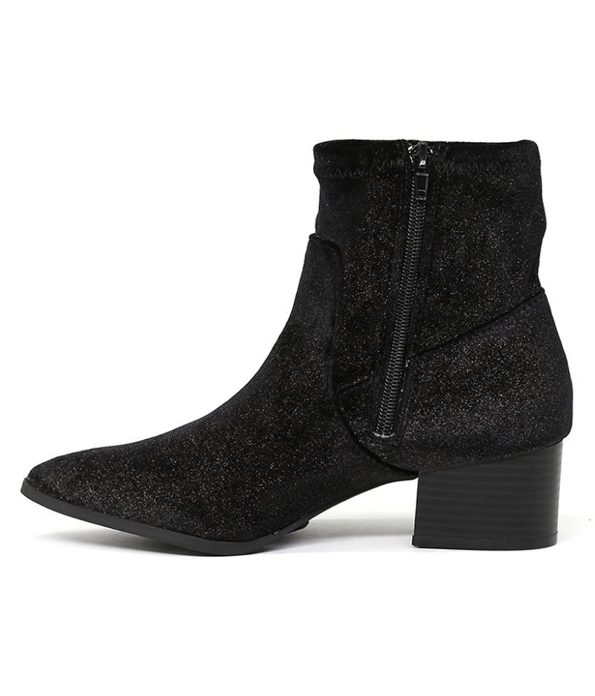 London Rag Black Mid Calf Bootie Boots Price in India Buy London Rag