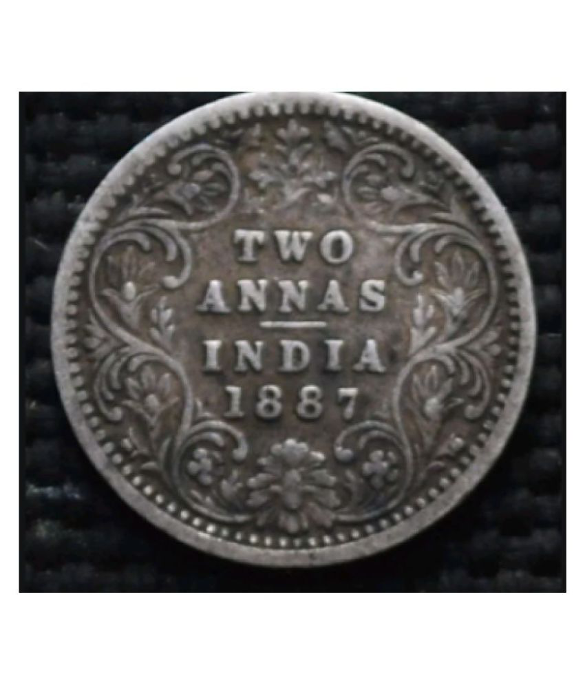     			QUEEN VICTORIA 1800 CENTURY 2 ANNA SILVER BRITISH INDIA COIN