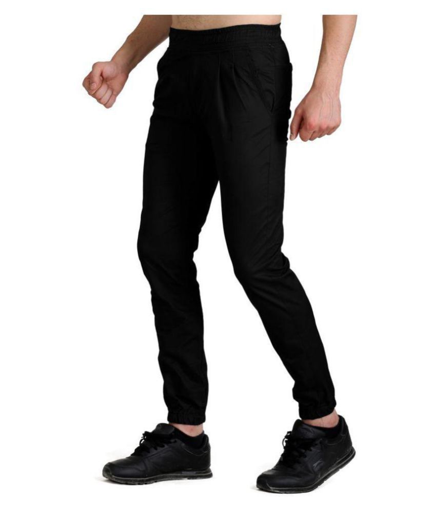 black cotton joggers