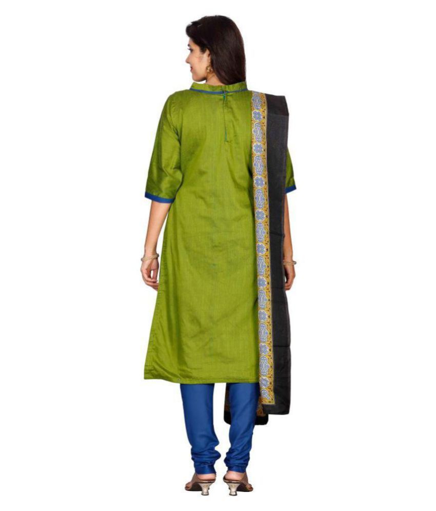 The Chennai Silks Green Cotton Dress Material Buy The Chennai Silks