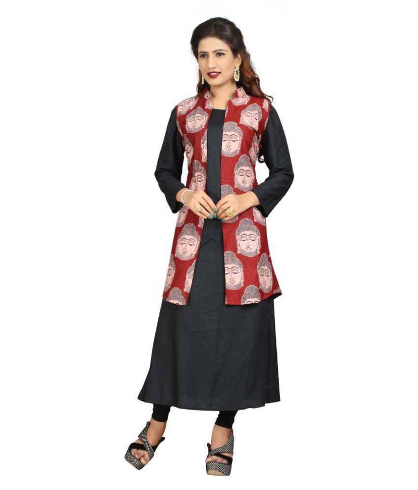 Bhaavi Black Rayon Shirt style Kurti - Buy Bhaavi Black Rayon Shirt ...