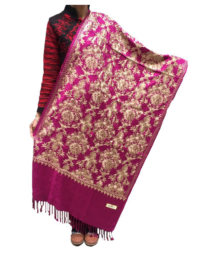 Kashmiri Purple Woolen Stoles: Buy Online at Low Price in India - Snapdeal