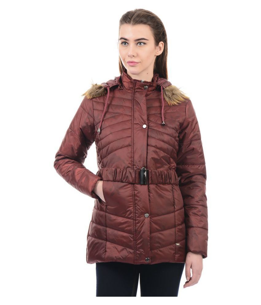 maroon parka jacket