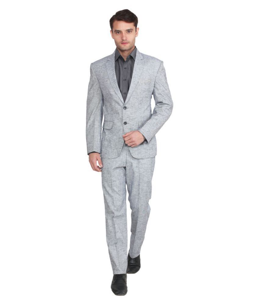     			Hangup Grey Solid Formal 2 Piece Suits