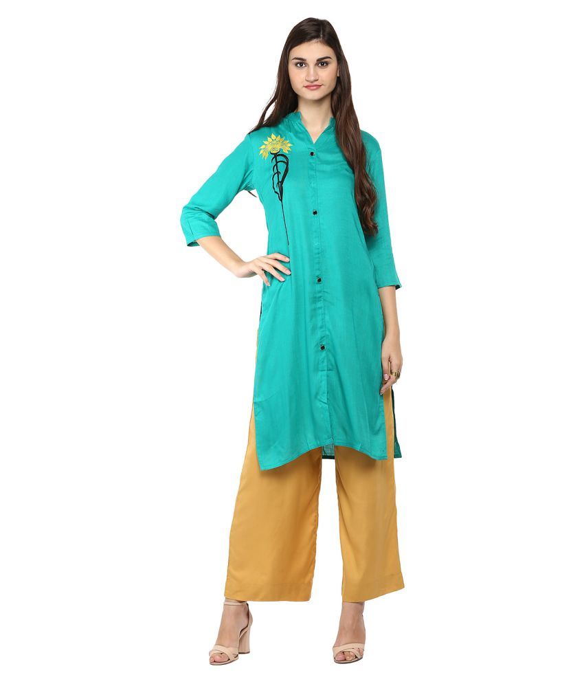 green rayon kurti