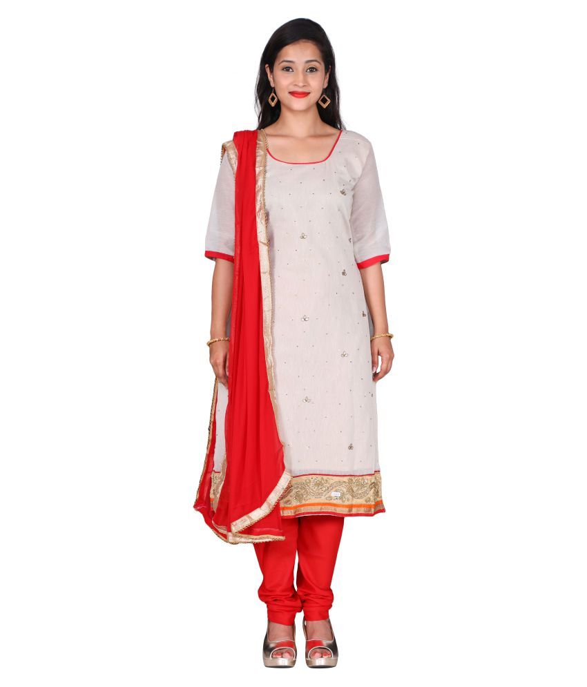 The Chennai Silks Off White Cotton Dress Material Buy The Chennai