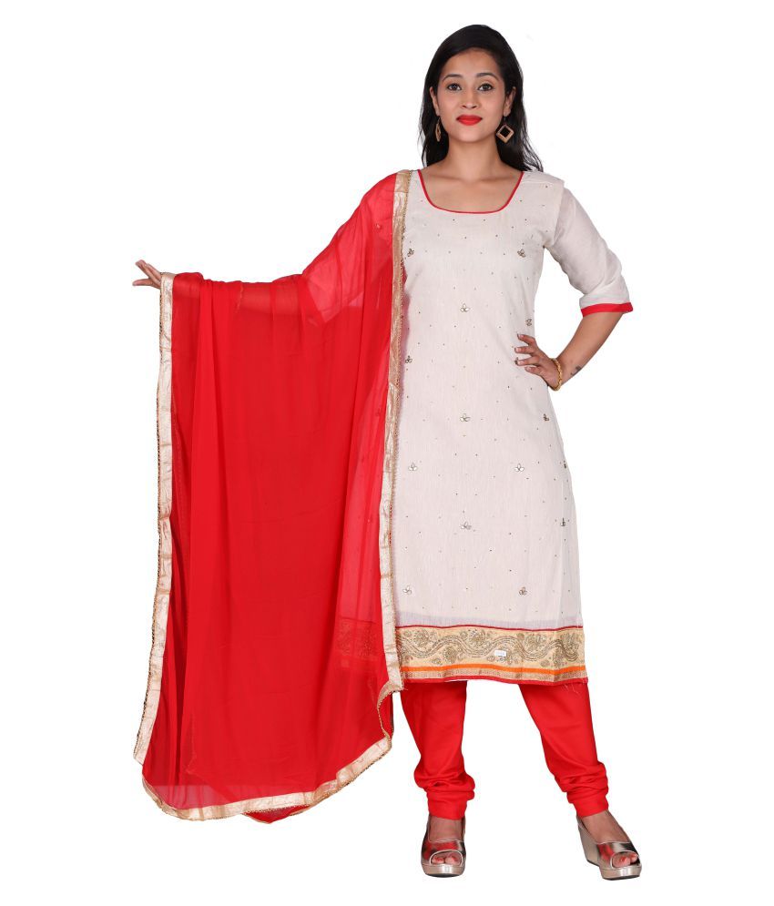 The Chennai Silks Off White Cotton Dress Material Buy The Chennai
