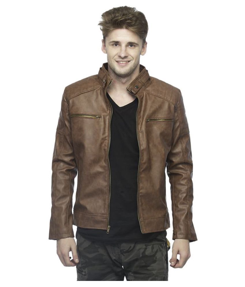 B Brown Leather Jacket - Buy B Brown Leather Jacket Online At Best ...