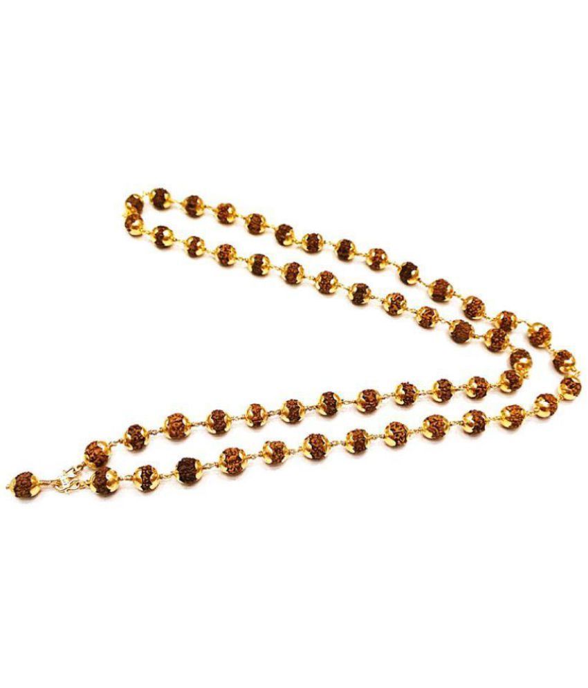     			RUDRA'S Rudraksha Gold Plated Cap Mala (50+1) Bead