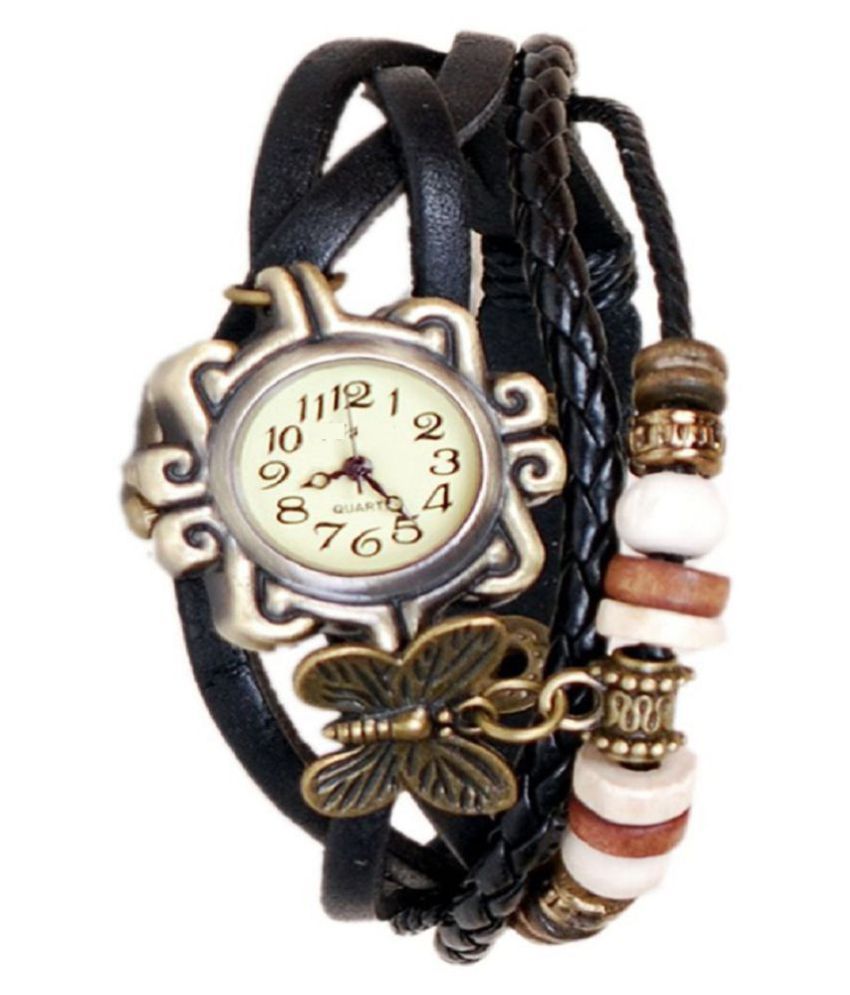 VB IMPEX DESIGNER BLACK DORI ANALOG WATCH