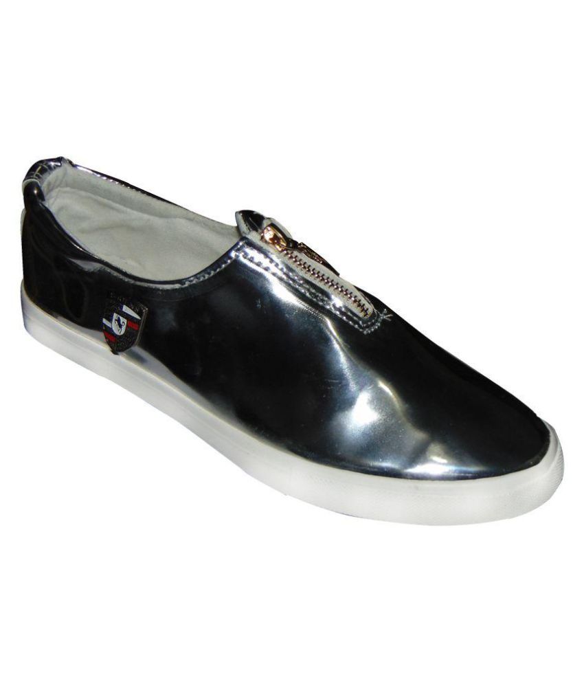 silver loafers with spikes