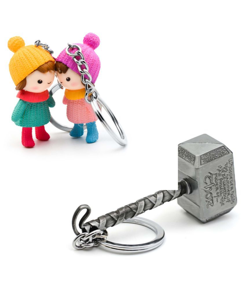 Three Shades Thor Hammer Marvel Avengers Superhero Silver Design Key