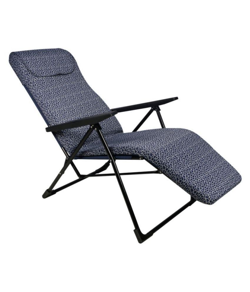 Grand Adjustable Recliner Chair Easy Push Back For Relax Deluxe Blue Circle
