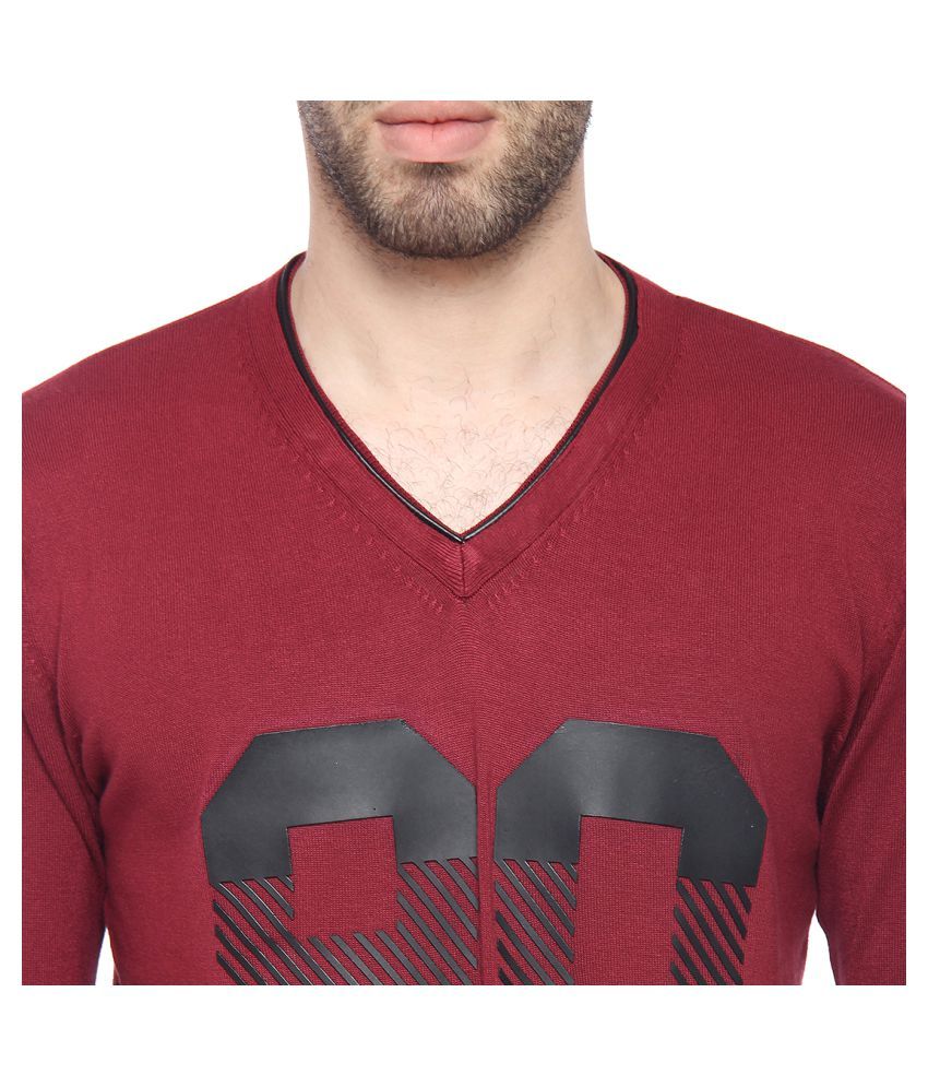 sweater polos maroon