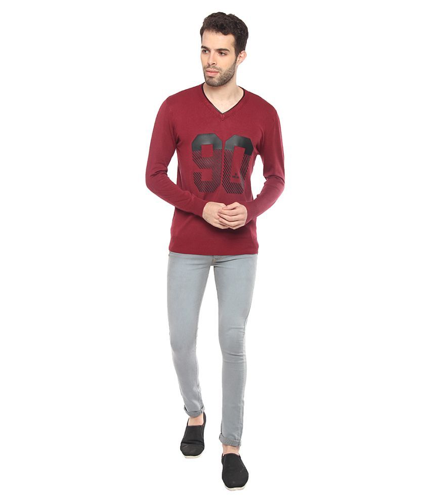 sweater polos maroon