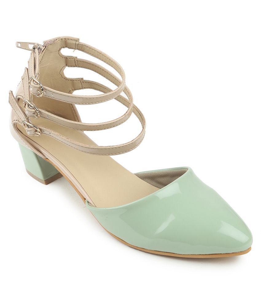 block heels green