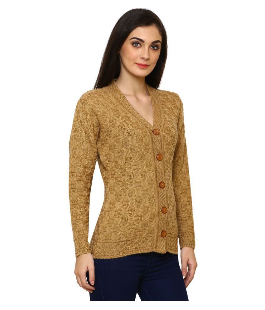 Buy Rebecca Woollen Khaki Buttoned Cardigans Online at Best Prices in ...