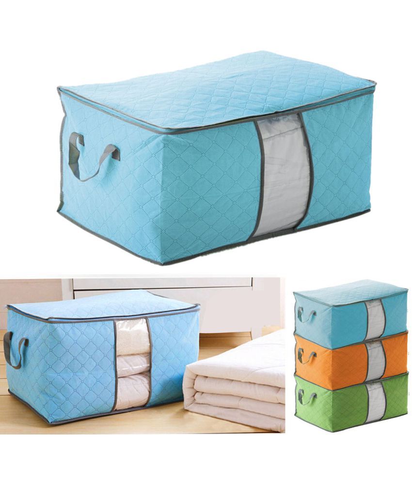 Foldable Charcoal Clothes Sweater Blanket Closet Organizer Storage Bag BoxHorizontal , Single