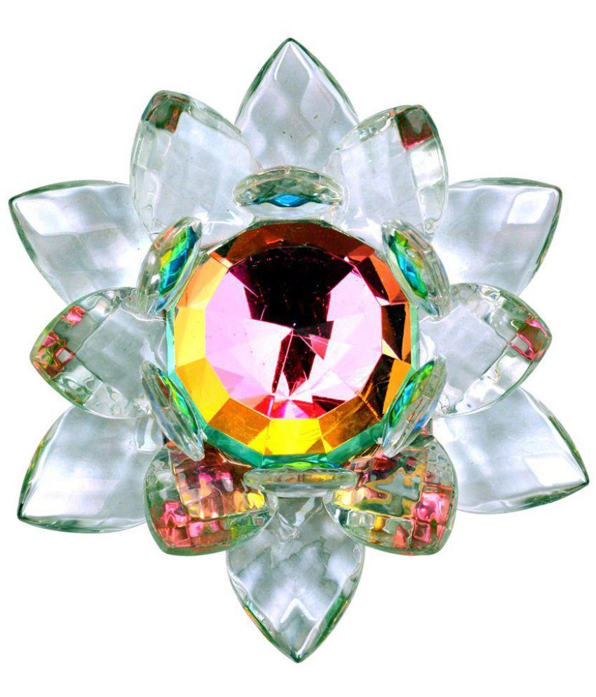     			S.S Collection White Glass Big Crystal Lotus