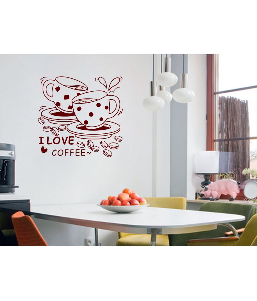     			Sticker Studio I love cooffee Floral Floral PVC Sticker