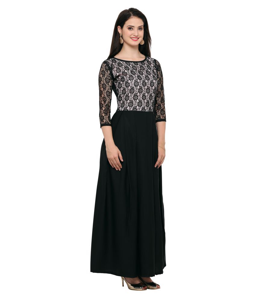 Fashion2wear Net Black Fit And Flare One Piece Long Women Maxi Dress Buy Fashion2wear Net Black Fit And Flare One Piece Long Women Maxi Dress Online At Best Prices In India