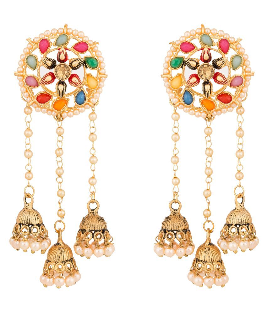 Pankh Multicolor Designer Dangling Earrings CFR 077 - Buy Pankh ...