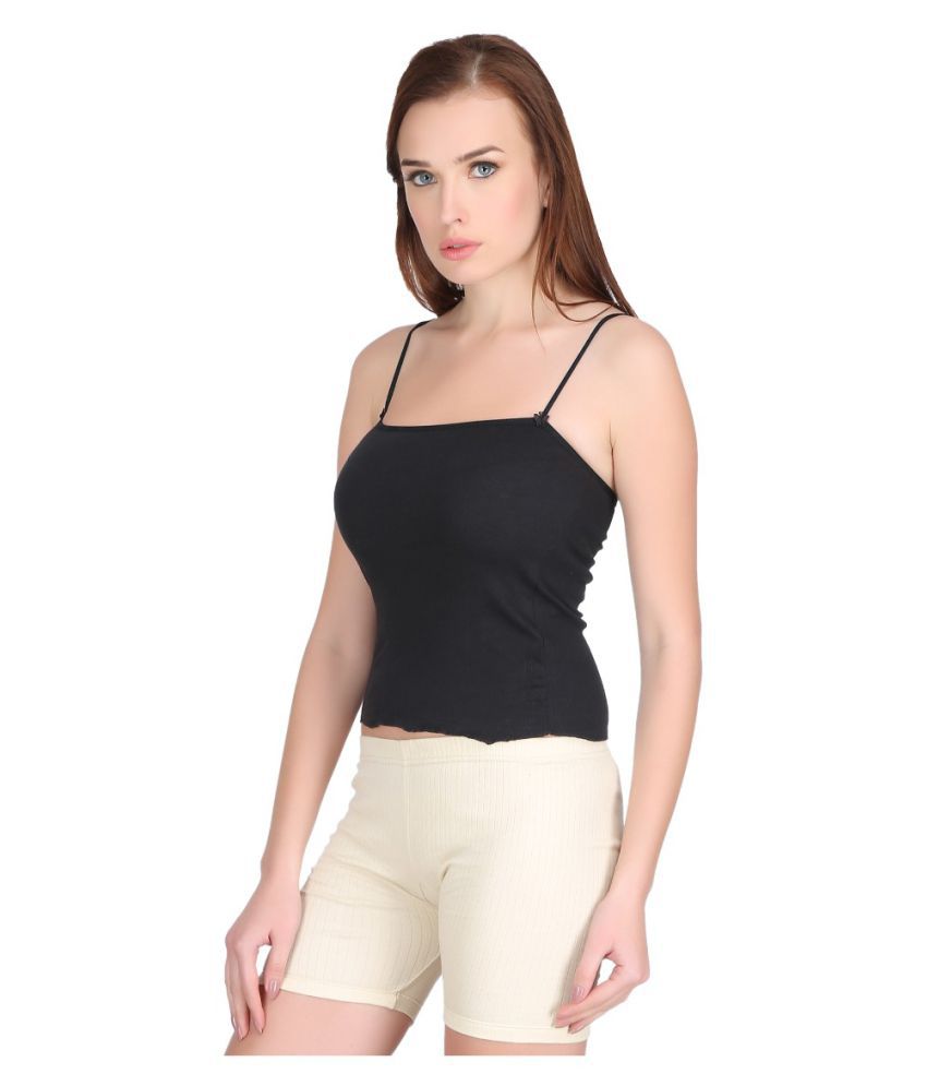 Buy Care In Cotton Lycra Camisoles Black Online At Best Prices In