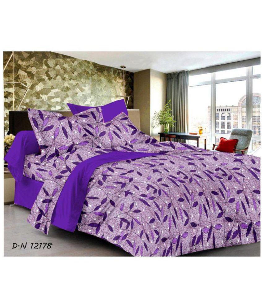     			Japroz Poly Cotton Double Bedsheet with 2 Pillow Covers