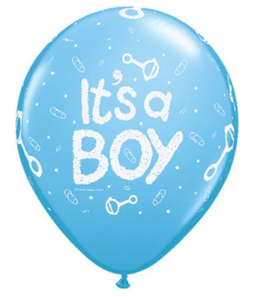     			Light Color BIG Size 12 Inchs Latex Balloons, It’s a BOY (Sky Blue Pack of 25)-FREE Birthday Banner