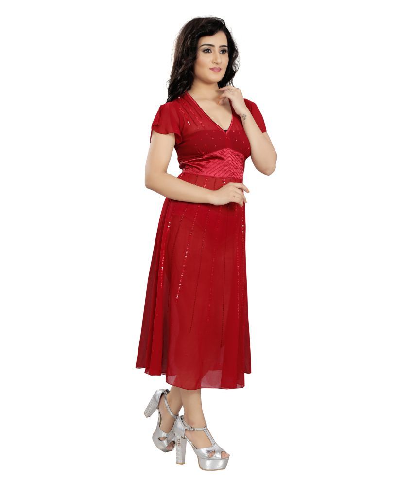 Desi Girl Polyester Red Dresses Buy Desi Girl Polyester Red Dresses 