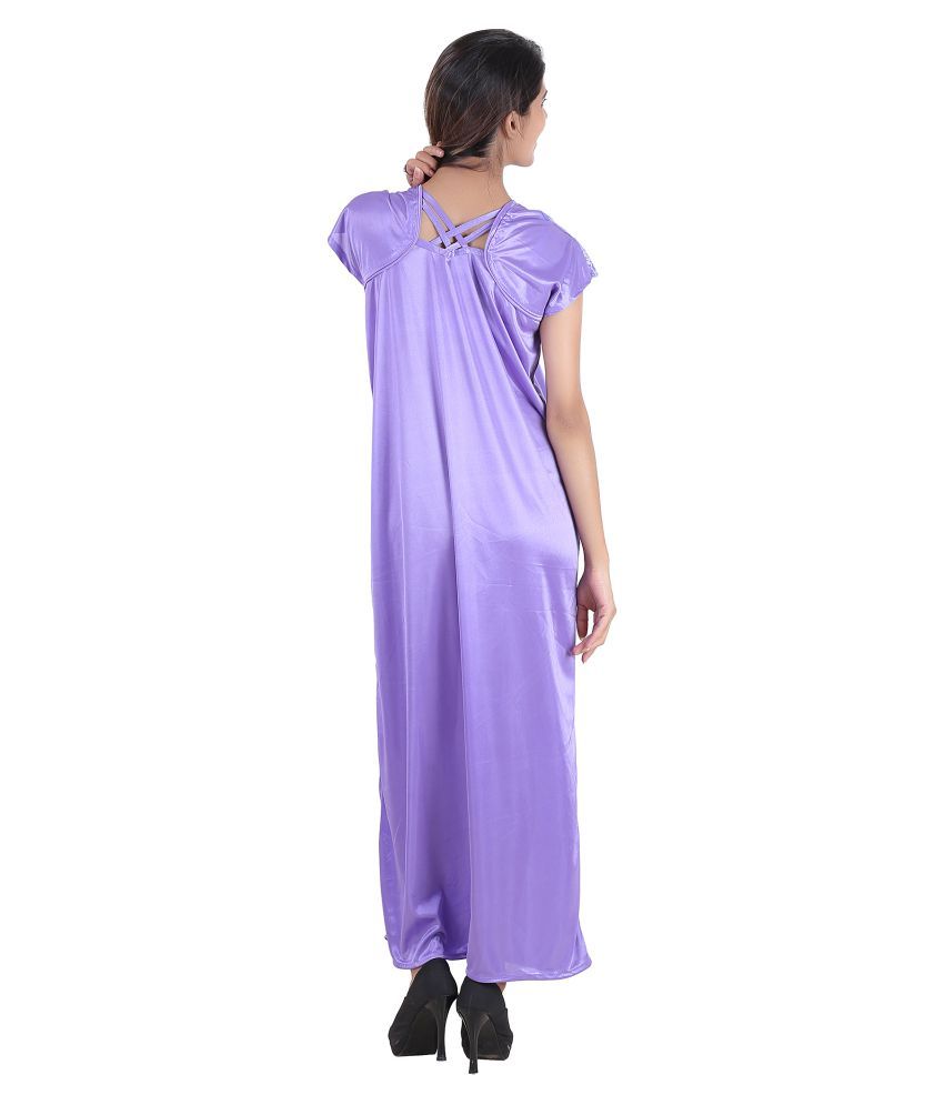 Buy Glossia Satin Nighty & Night Gowns - Multi Color Online at Best ...