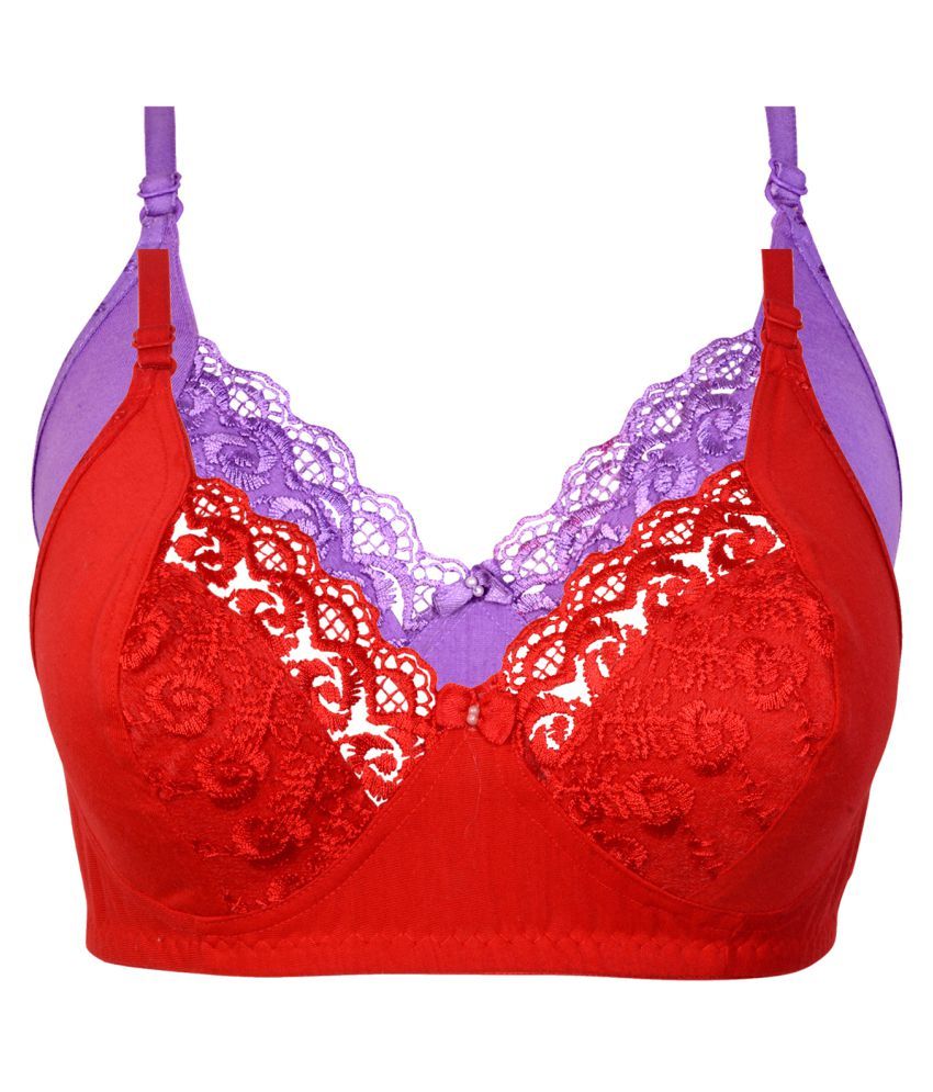     			Kiran Enterprises Pack of 2 Cotton Women's Minimizer Bra ( Red )