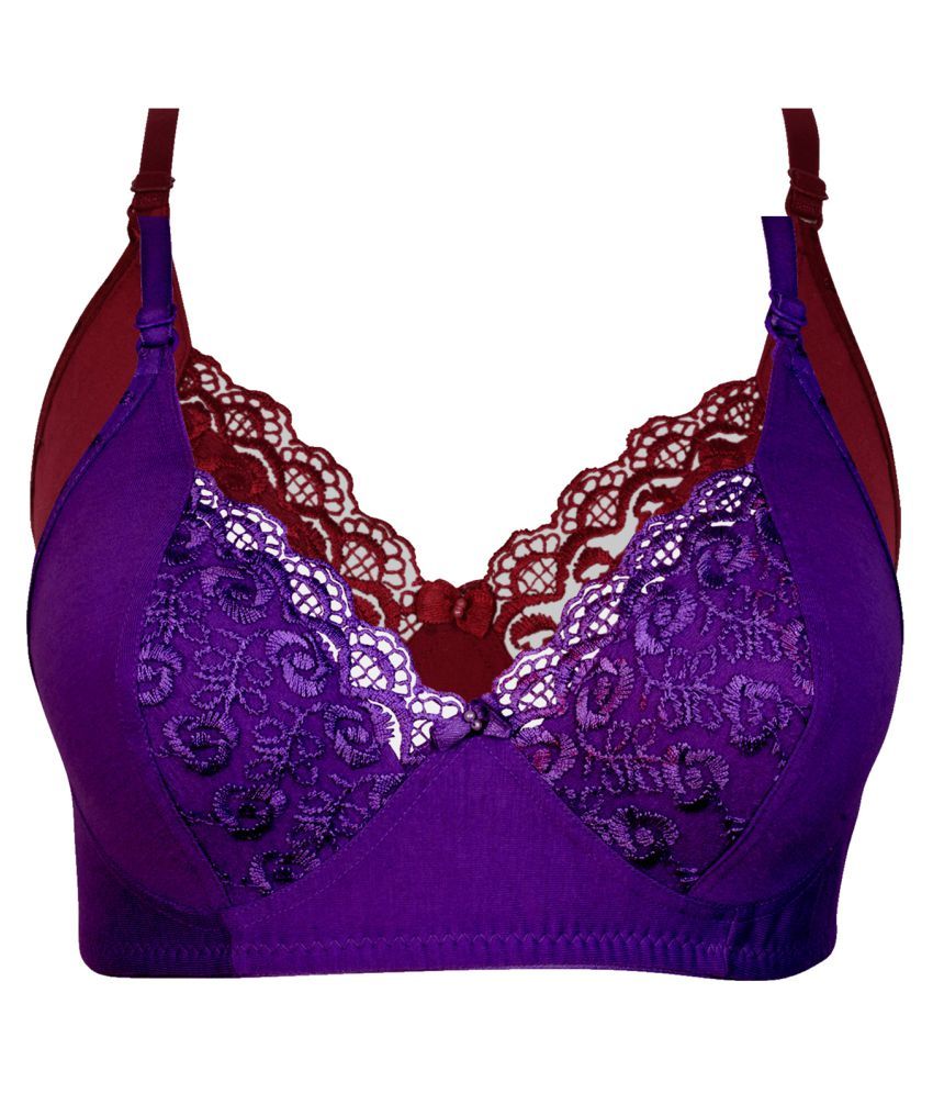 Buy Kiran Enterprises Cotton Minimizer Bra Purple Online at Best