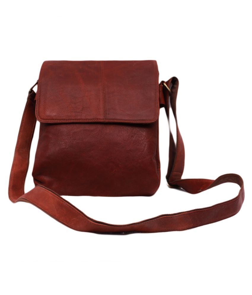 SS Leathers Maroon Faux Leather Sling Bag Buy SS Leathers Maroon Faux