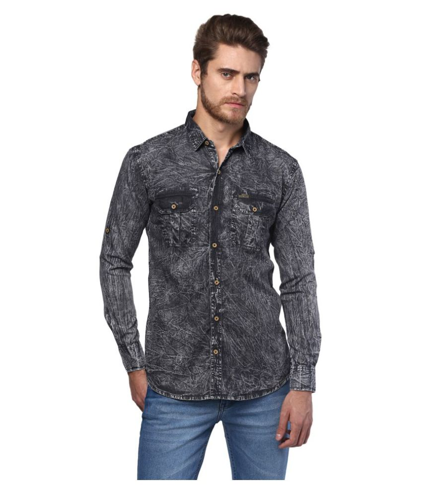     			Urbano Fashion - Grey Denim Slim Fit Men's Casual Shirt (Pack of 1)