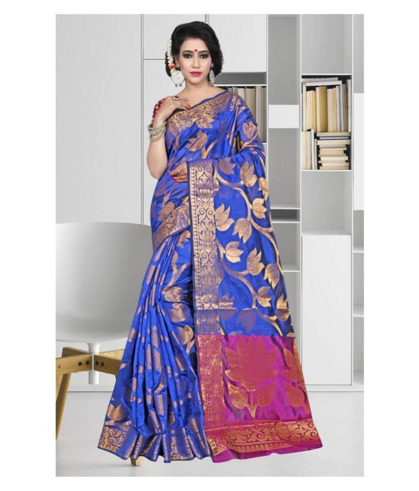     			Gazal Fashions - Multicolor Banarasi Silk Saree With Blouse Piece (Pack of 1)