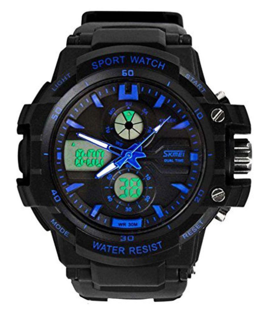 MVS Analog-Digital Black Dial Men's Watch With Green Backlite. - Buy ...