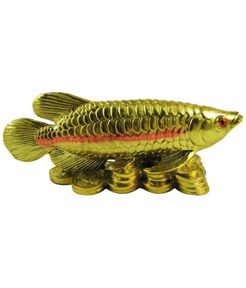     			Sagar Collection Feng Shui Arowana On Bed Of Wealth - Yellow