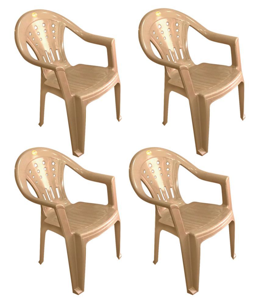 Solo Plastic Chair Set of 4 in Beige - Buy Solo Plastic Chair Set of 4