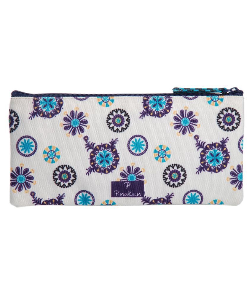 Pinaken Monday Blues Embroidered & Embellished Multicolor Pencil Pouch ...