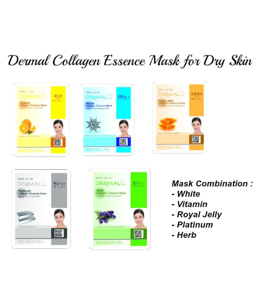 Dermal Dermal White,Vitamin,Royal jelly,Platinum, Herb Face Mask Masks