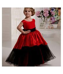 red and black long frock